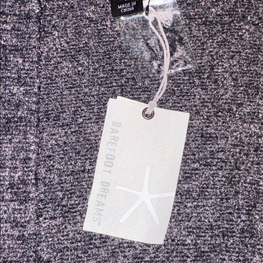 Barefoot Dreams CozyChic Lite Resort Cardi in Black/Graphite - Picture 6 of 7